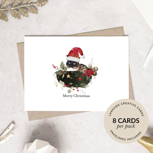 Cat Christmas Cards Pack of 8