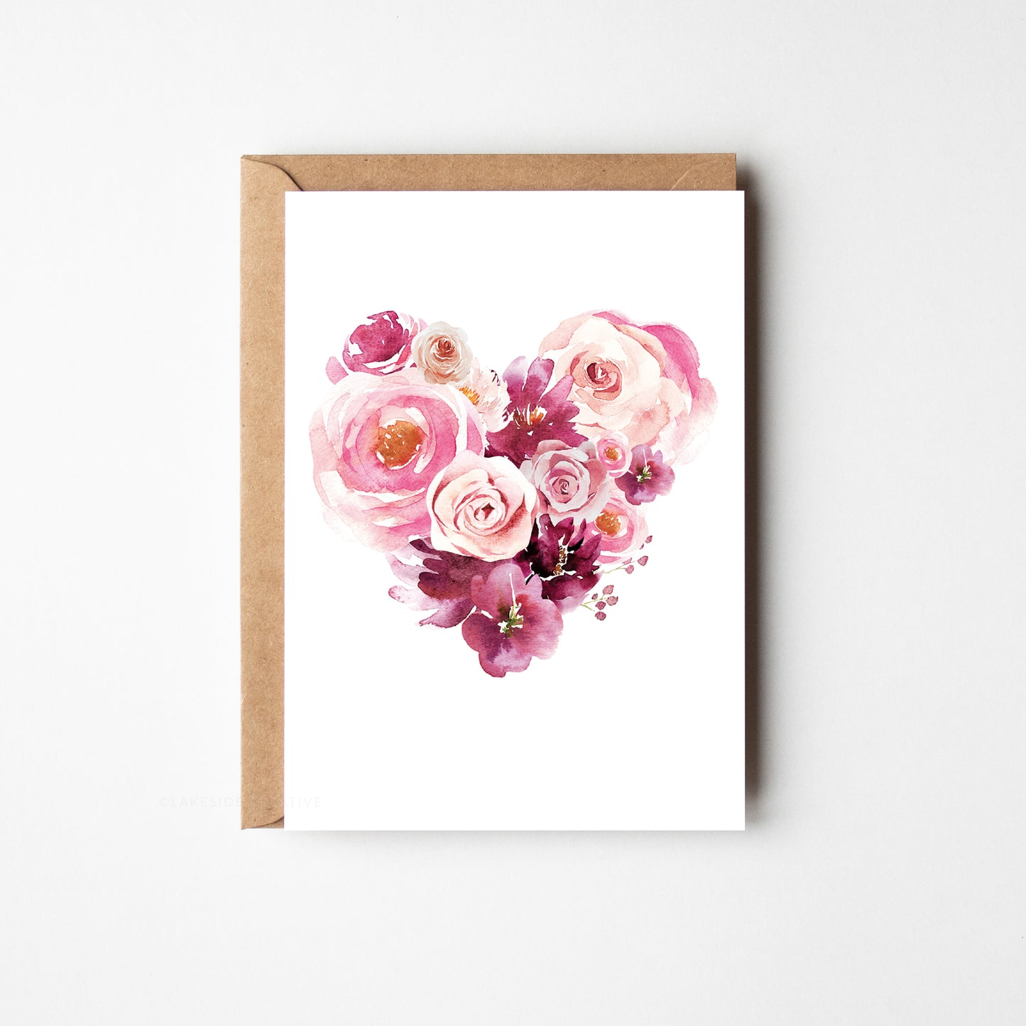 Flowers Love Heart Card