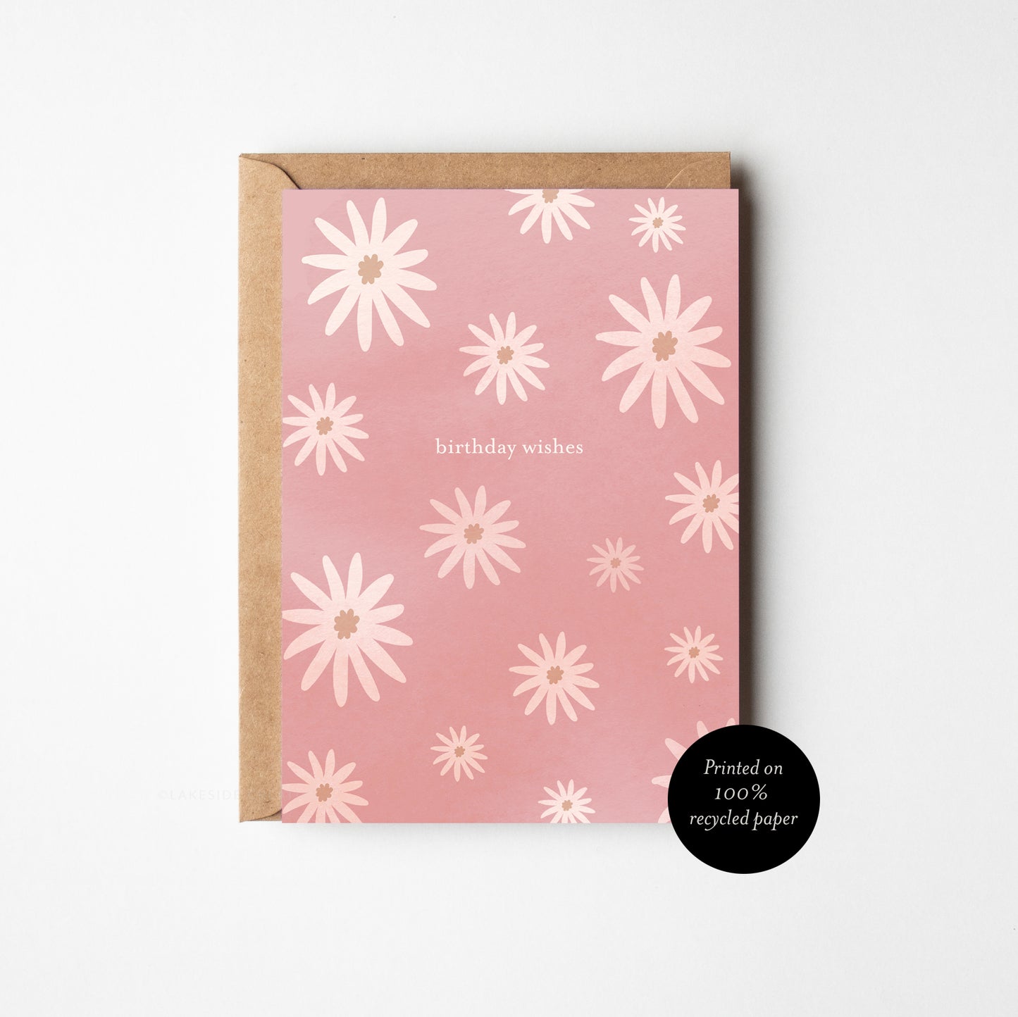 Daisy birthday card recycled