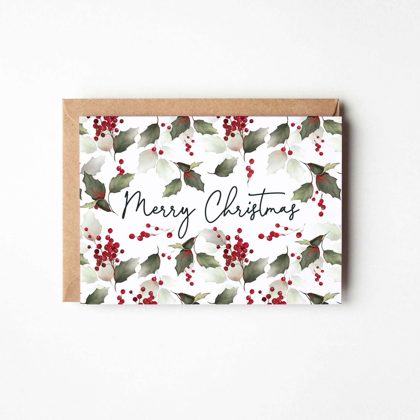 Holly Berries Christmas Card