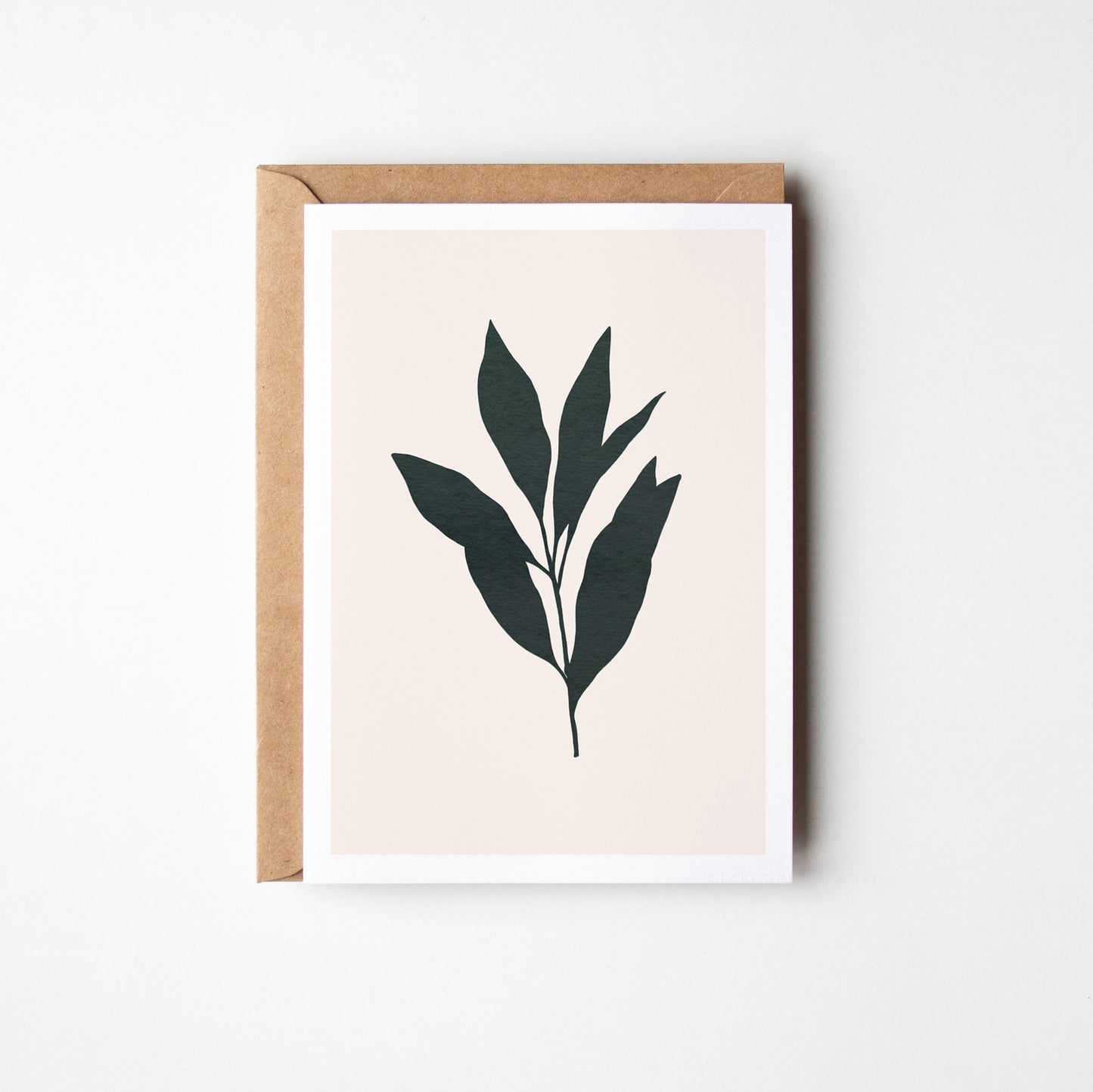 Bay Leaf Kitchen Herb Card. Black.