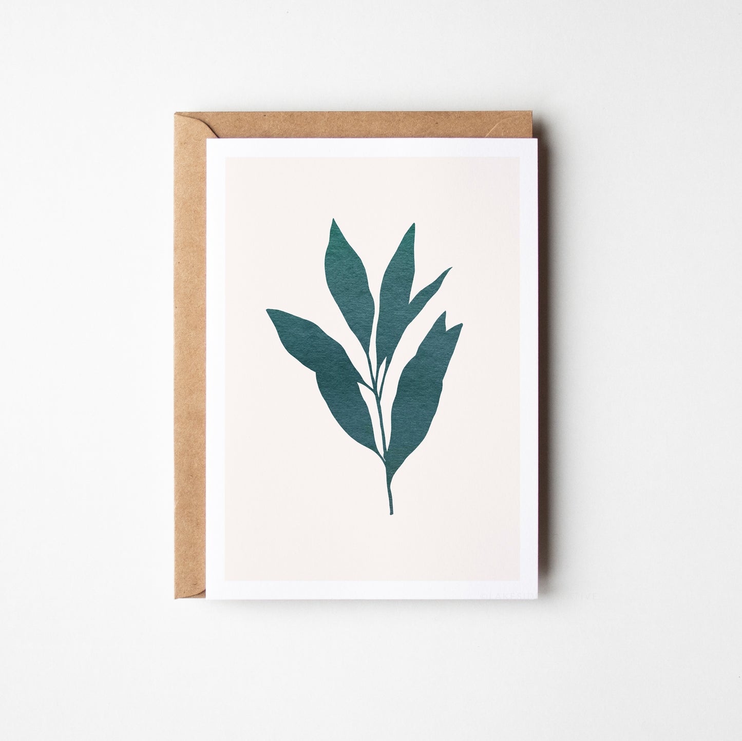 Bay Leaf Kitchen Herb Greeting Card. Green.