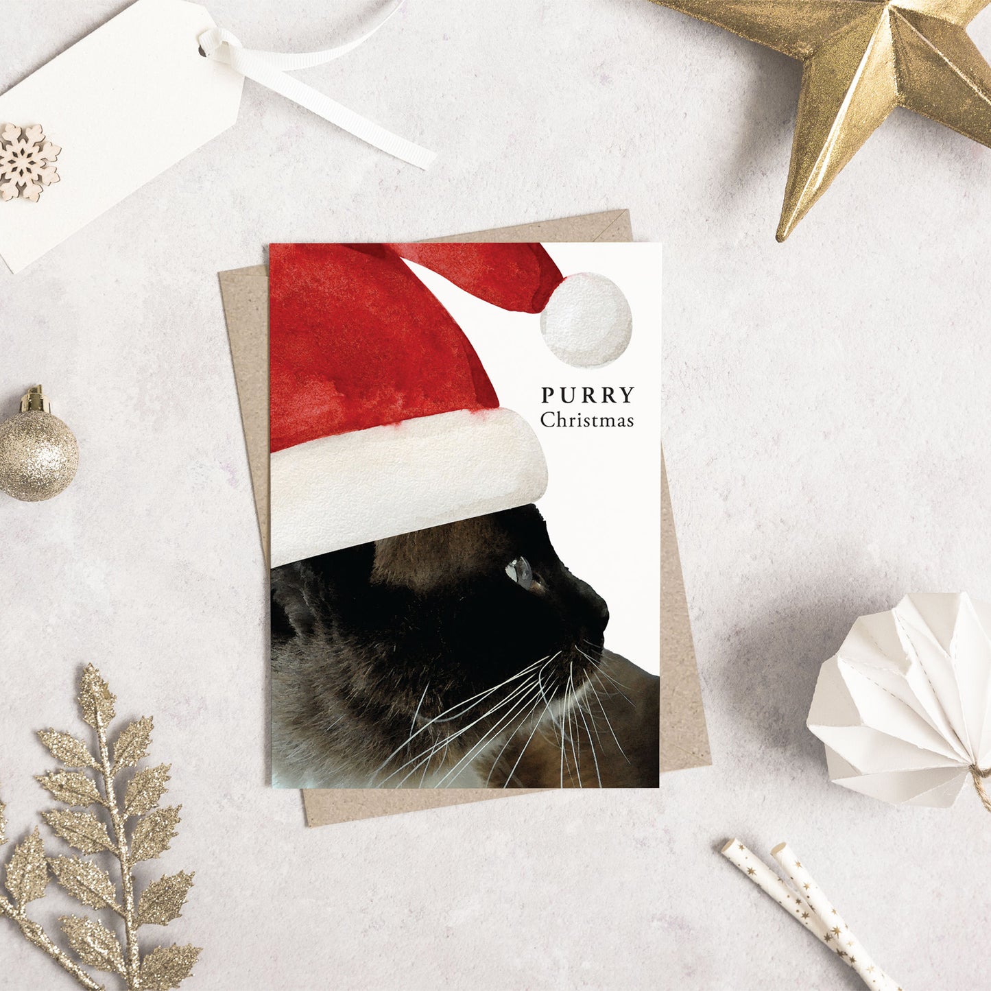 Purry Cat Christmas Card