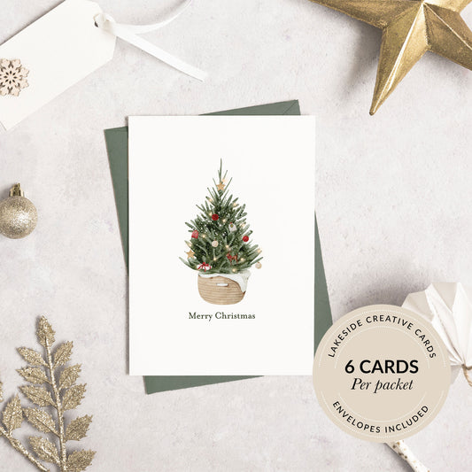 Luxury Christmas Tree Greeting Card Pack, Pack of 6 Cards