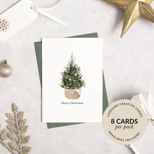 christmas tree cards, card packs, christmas tree card pack of 8, luxury greeting cards, australia