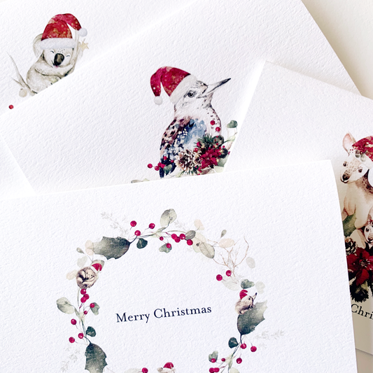 corporate christmas cards australia australian animals
