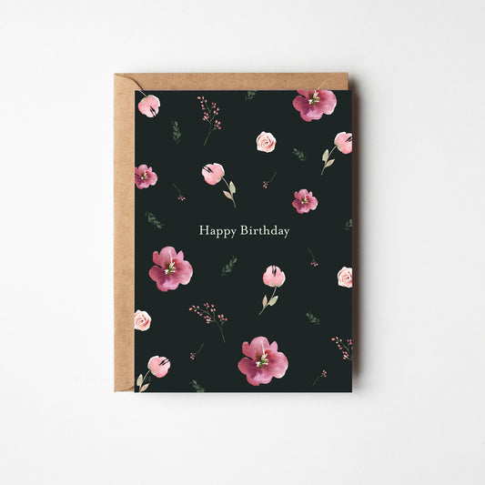 Birthday Card Pink Garden