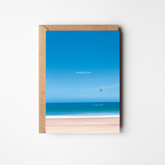 Kite Surfer Beach Birthday Card