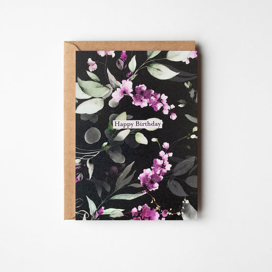 Lavender Flowers Birthday Card