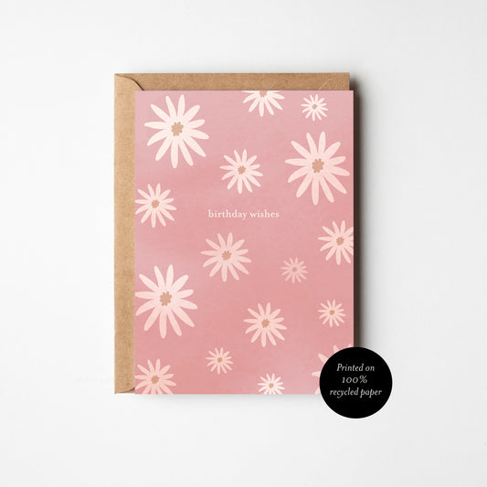 Daisy birthday card recycled