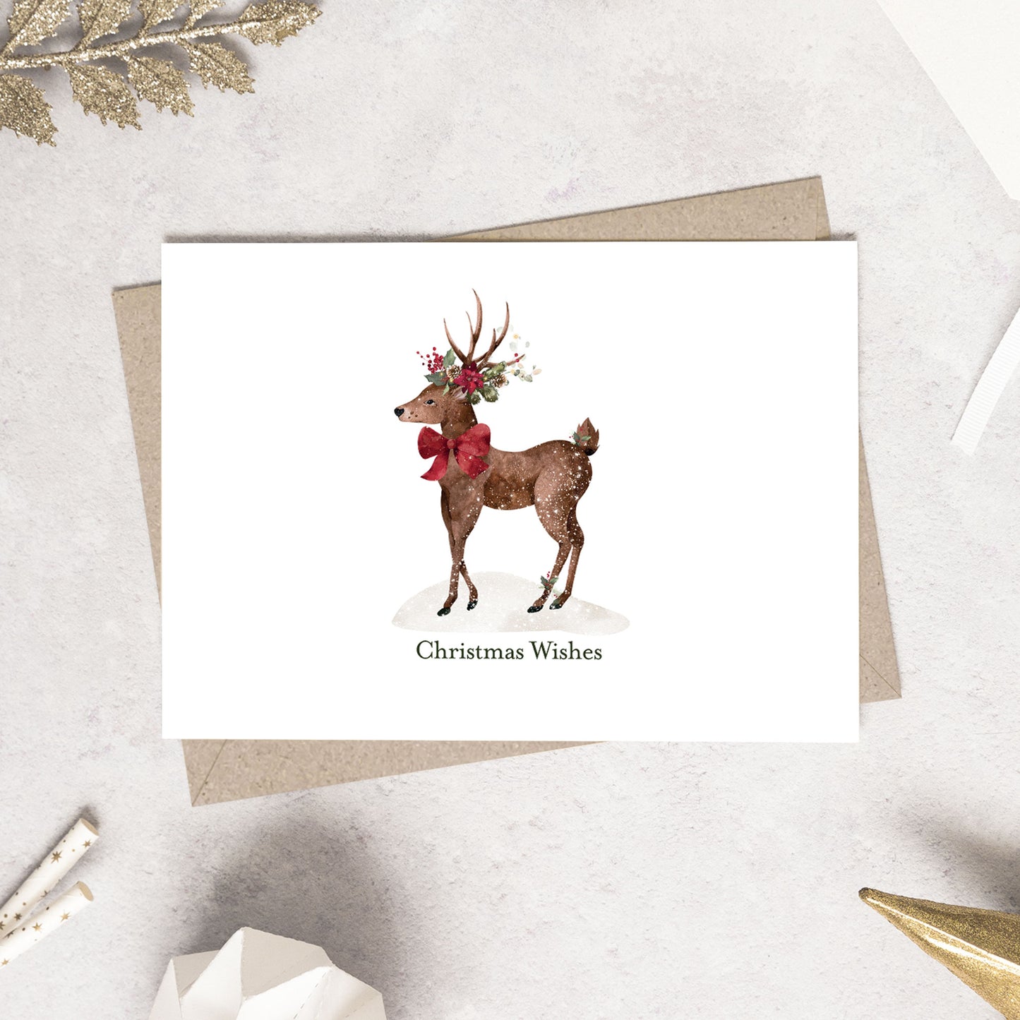 Premium Reindeer Christmas Card