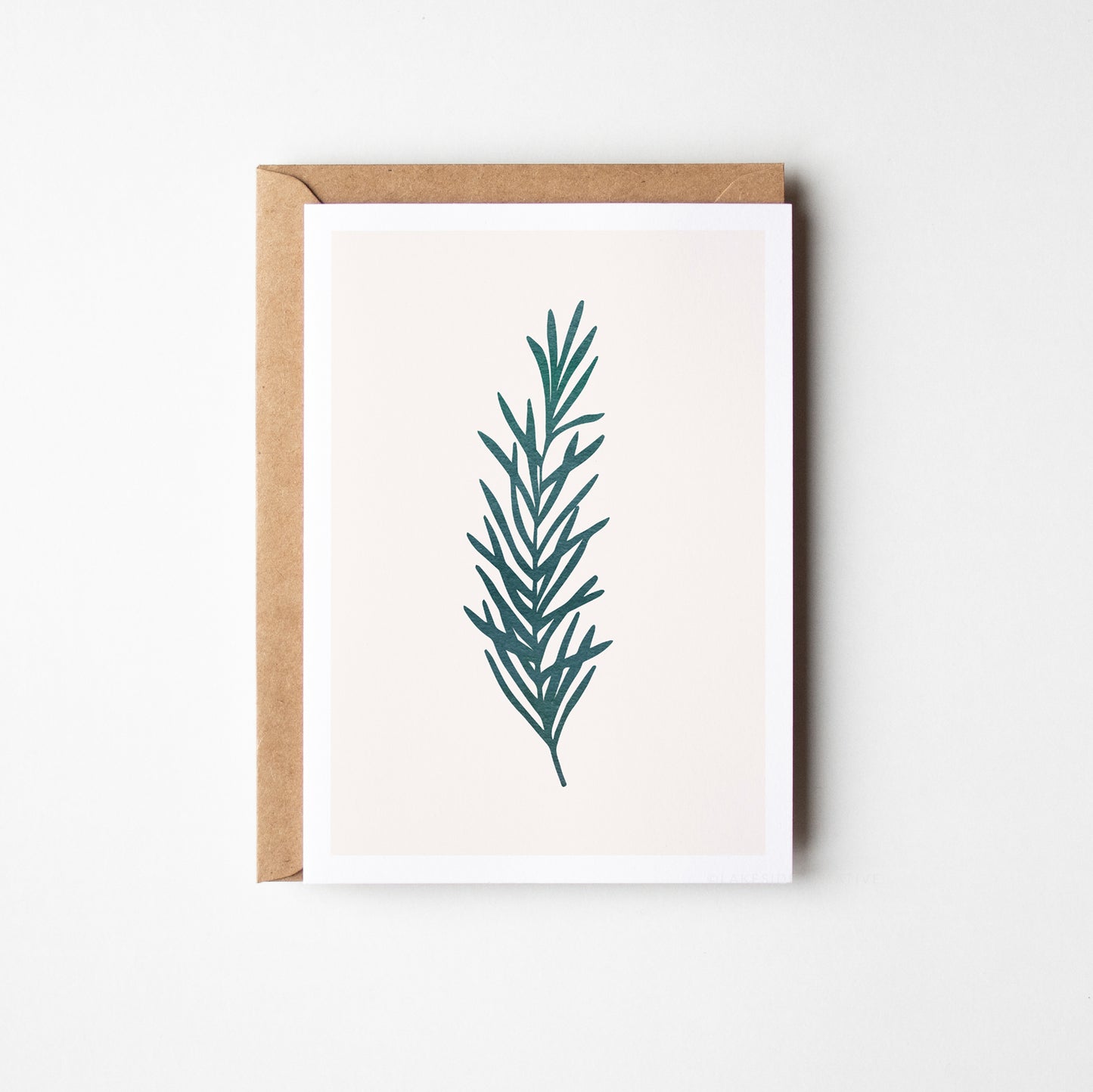 Rosemary Herb Greeting Card. Green.