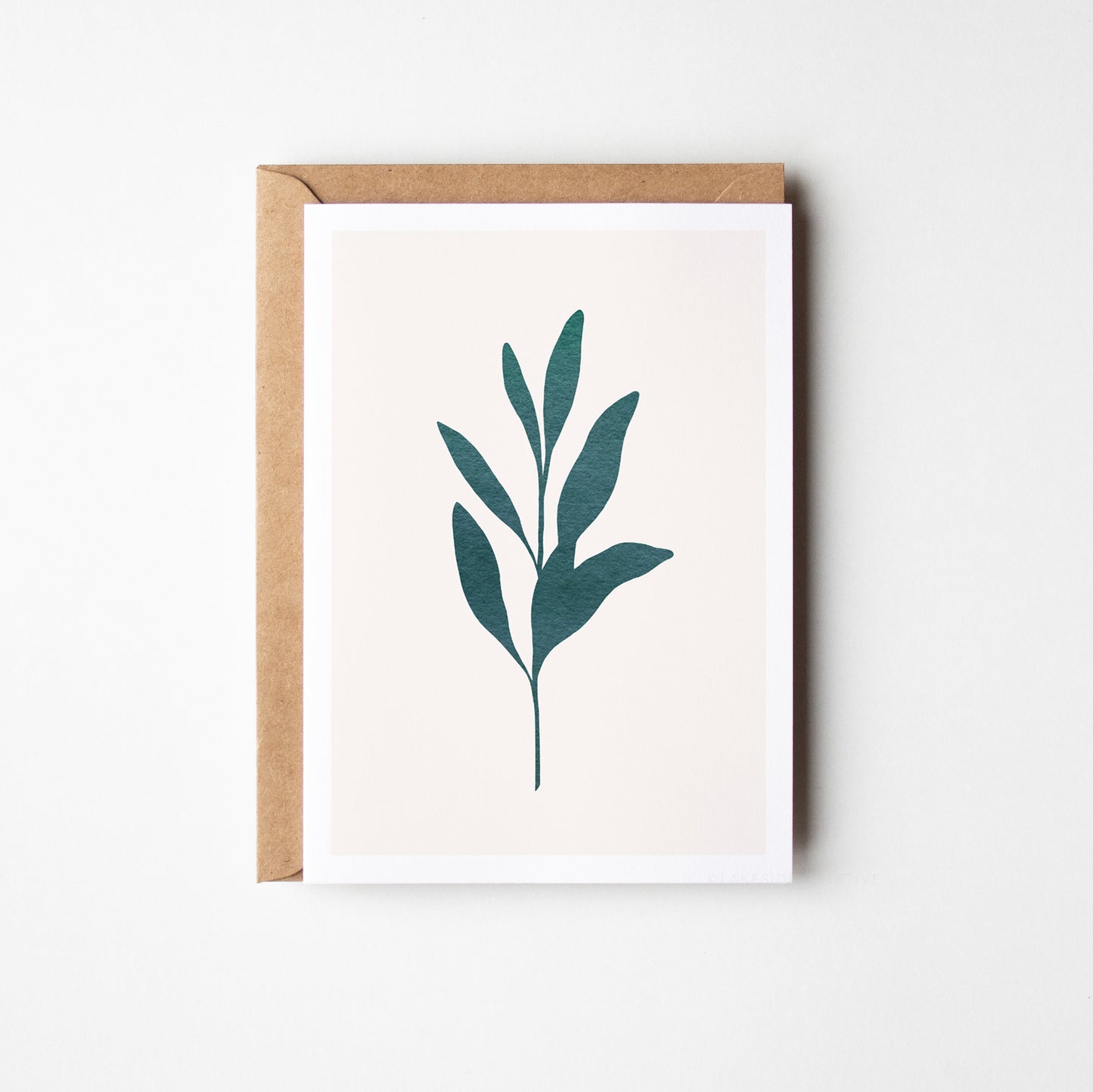 Sage Herb Greeting Card. Green.